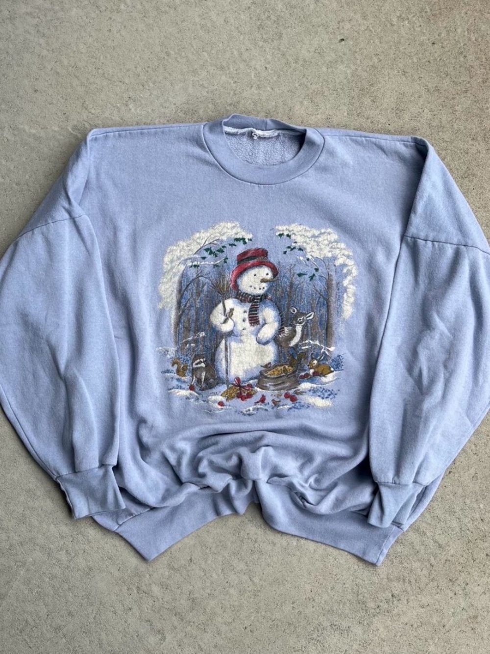 Light Blue Snowman Holiday Crewneck Sweatshirt